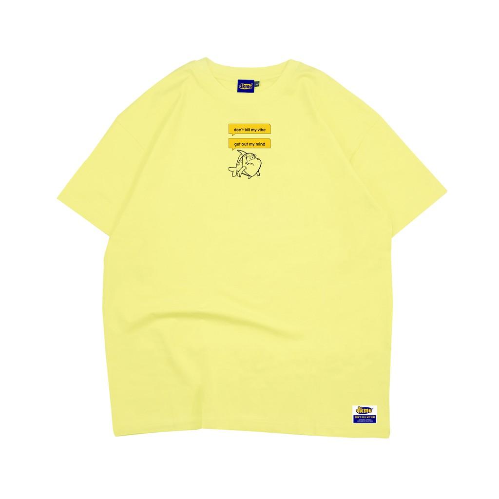 Áo thun nữ cotton màu vàng oversize in hình | DKMV Yellow Empty Tee