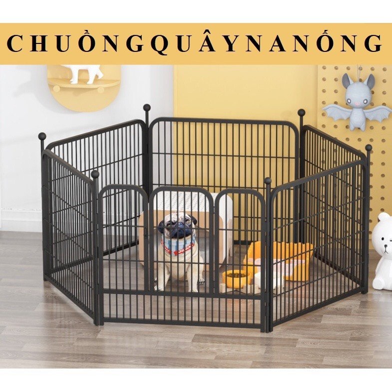 Hàng Rào Quây Cho Chó 100*120cm Nan Ống Sơn Tĩnh Điện Size Đại 6 Tấm Ghép