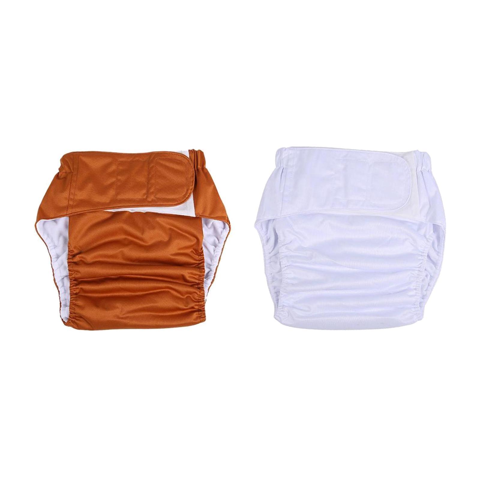 2x Reusable Adult Cloth Diaper Washable Nappy for Men Women Breathable