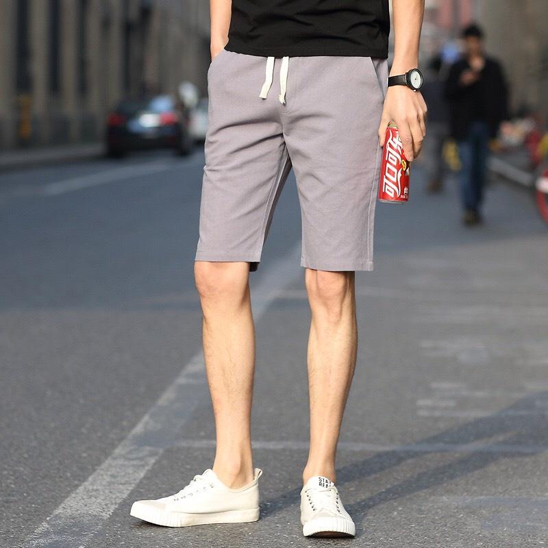 Quần Short Kaki lưng thun nam - Sọt Lững Kiểu Dáng Thể Thao Unisex sáu Màu Đen, Xám.đỏ,rêu.kem,trắng 03x