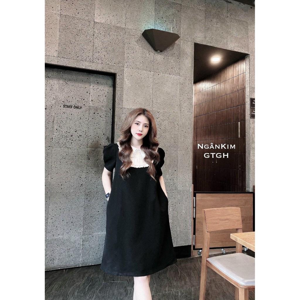 Váy bầu thời trang thiết kế chất đũi hàn freesize từ 45 đến 70kg