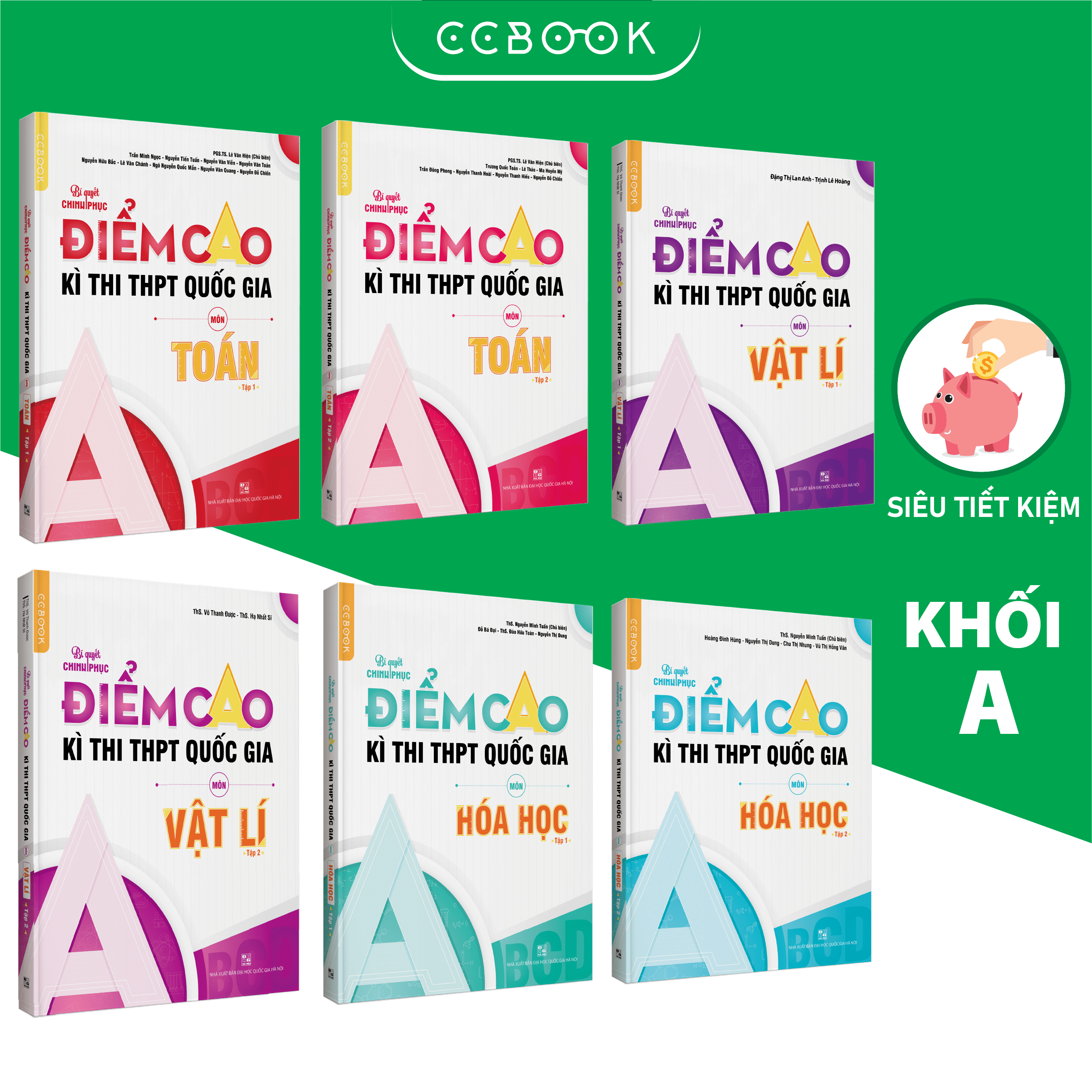 Sách – Combo lớp 12 khối A Bí quyết chinh phục điểm cao kì thi THPT quốc gia – Toán Lí Hóa  – Chính hãng Ccbook