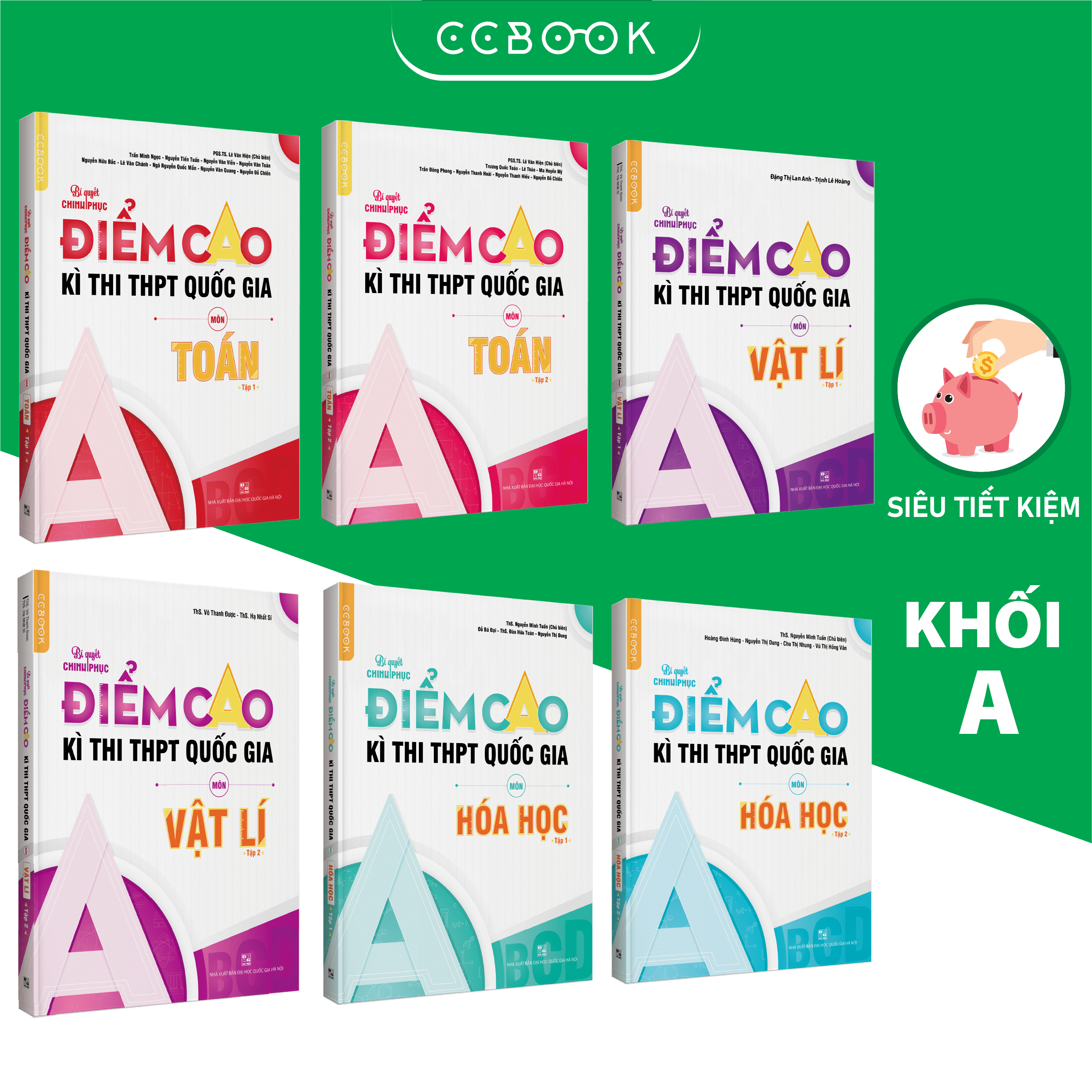 Sách – Combo lớp 12 khối A Bí quyết chinh phục điểm cao kì thi THPT quốc gia – Toán Lí Hóa (6 cuốn) – Chính hãng Ccbook