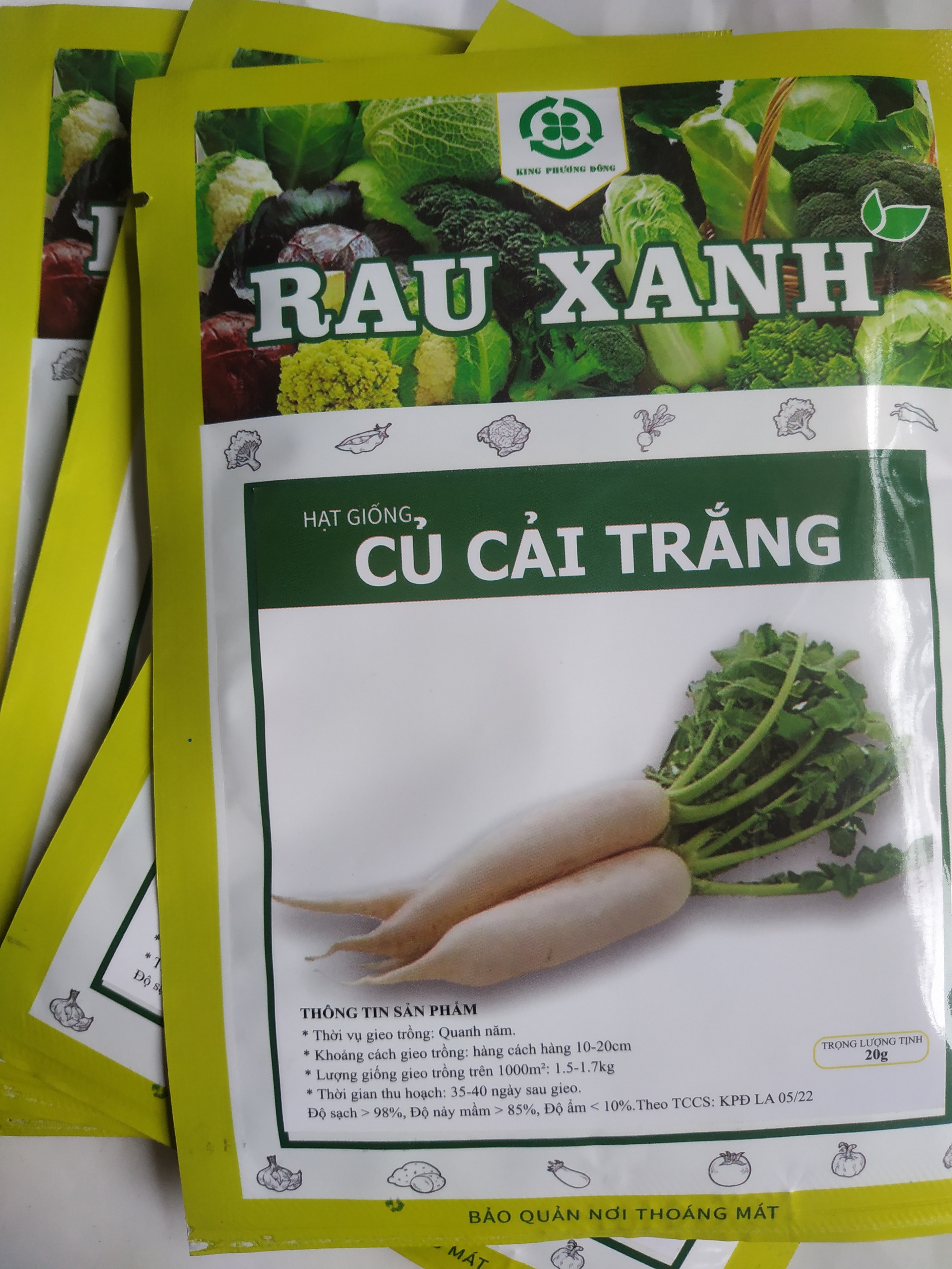 Combo 10 gói Hạt giống CỦ CẢI TRẮNG - gói 20 gram
