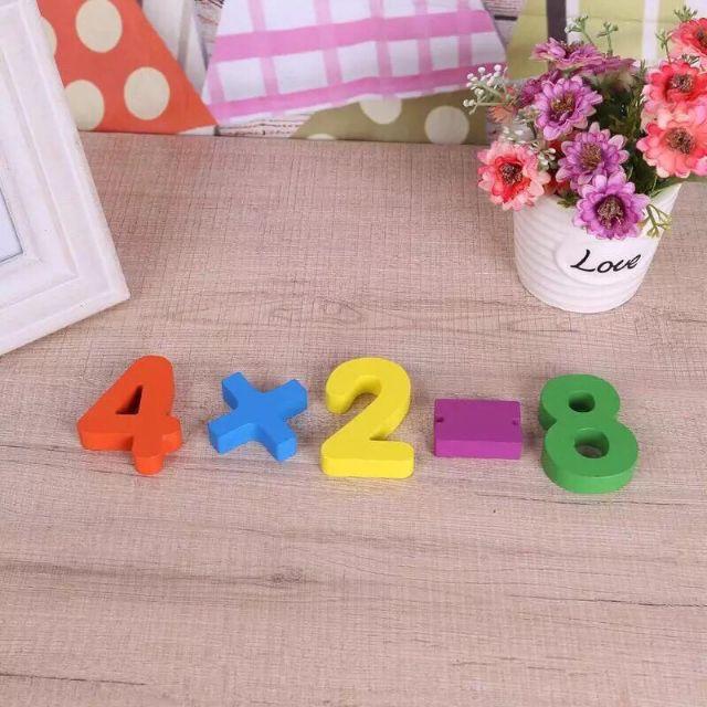BỘ ĐỒ CHƠI GỖ BẢNG 10 SỐ VÀ PHÉP TÍNH GỖ CAO CẤP