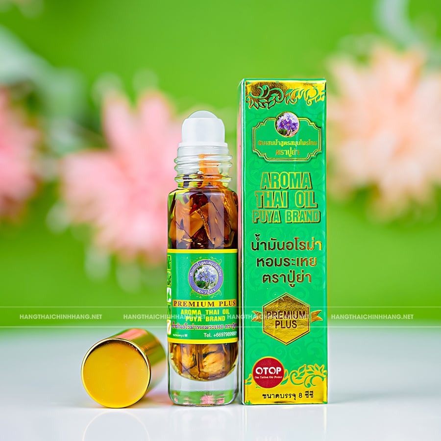 Dầu lăn thảo dược 29 vị Aroma Thai Oil Puya Brand Thái Lan( Chai 8 ml)