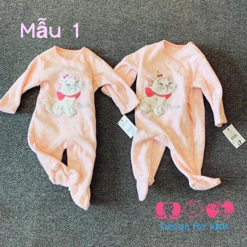 (Chọn mẫu) Sleepsuit bộ body dài tay nỉ, nhung xuất dư cho bé trai và bé gái