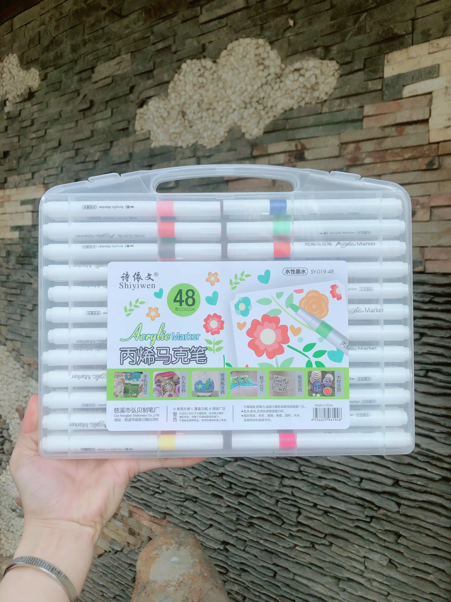 Bút màu Acrylic, bộ màu marker 24-36-48-60 màu, Bút vẽ được chồng màu và vẽ trên nhiều chất liệu