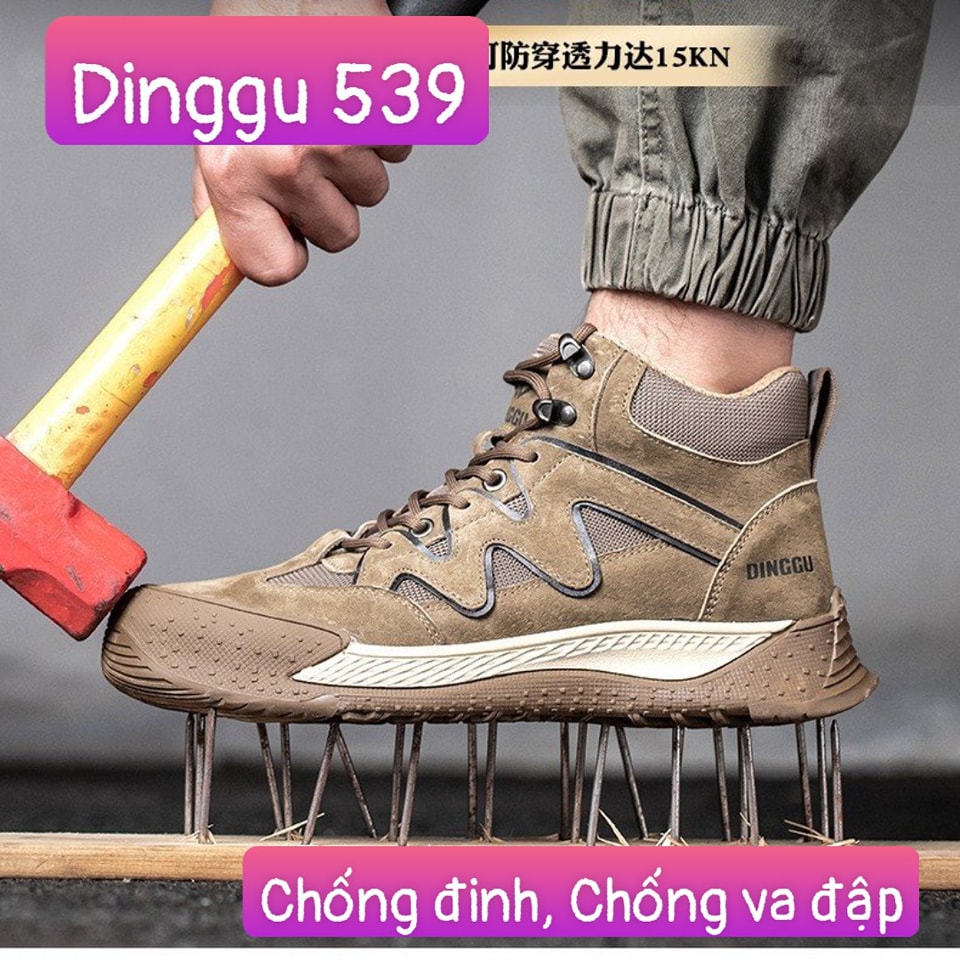 Giày Bảo Hộ Lao Động DINGGU 539, Thể Thao, Chống Trơn Trượt, Chống Đinh, Chống Va Đập, Siêu Nhẹ, Thoáng Khí, Mẫu Mới 2023, Nhập khẩu Trung Quốc, Tặng Kèm Vớ