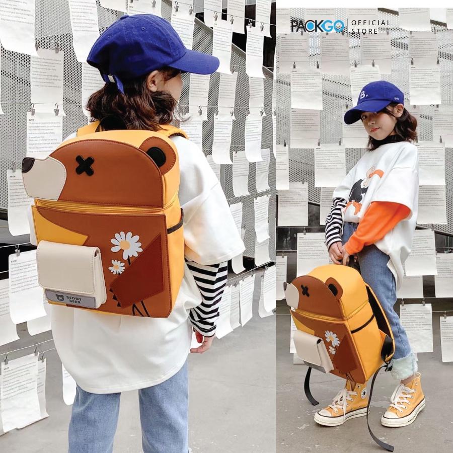 Balo Beddy Bear cho Bé học Mẫu giáo Từ 05 tuổi trở lên Cute Bag 2.0 họa tiết Gấu Nâu - Thiết kế chống gù lưng - Bảo hành chính hãng 2 năm