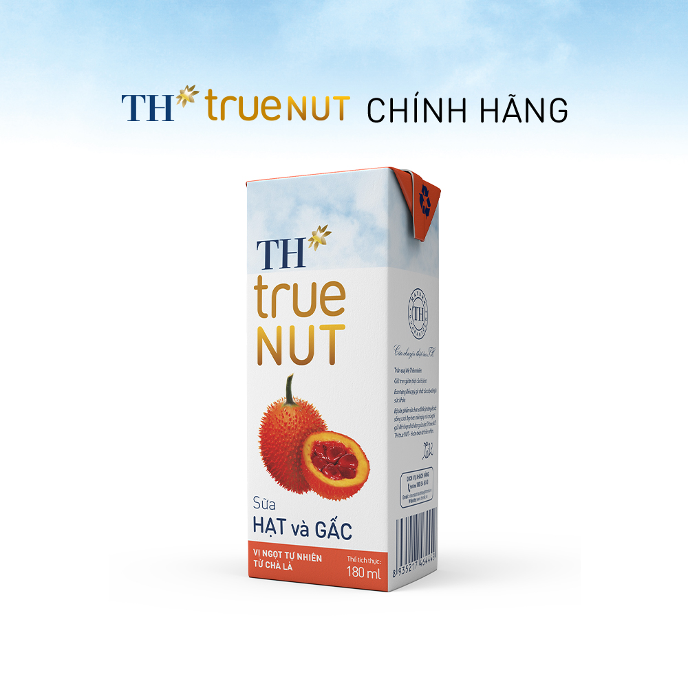Thùng 48 hộp sữa hạt và gấc TH True Nut 180ml