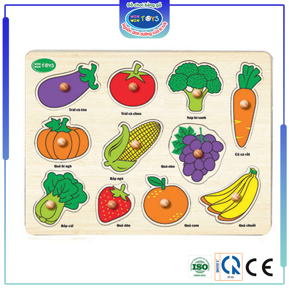 Đồ chơi gỗ Bé học rau củ quả | Winwintoys 60612 | Phân biệt màu sắc, rau củ quả | Đạt tiêu chuẩn CE và CR