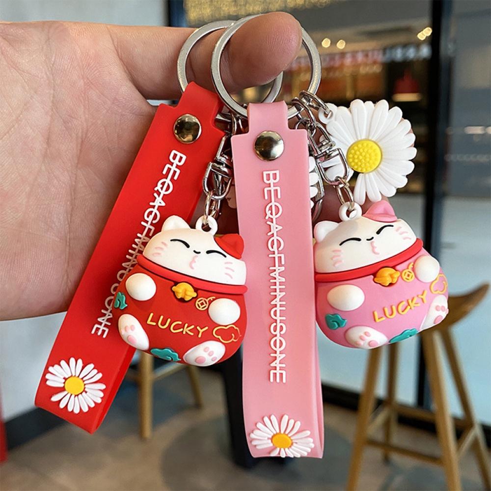 Móc chìa khoá Mèo Thần Tài Lucky, móc treo dễ thương mang lại sự may mắn, tài lộc