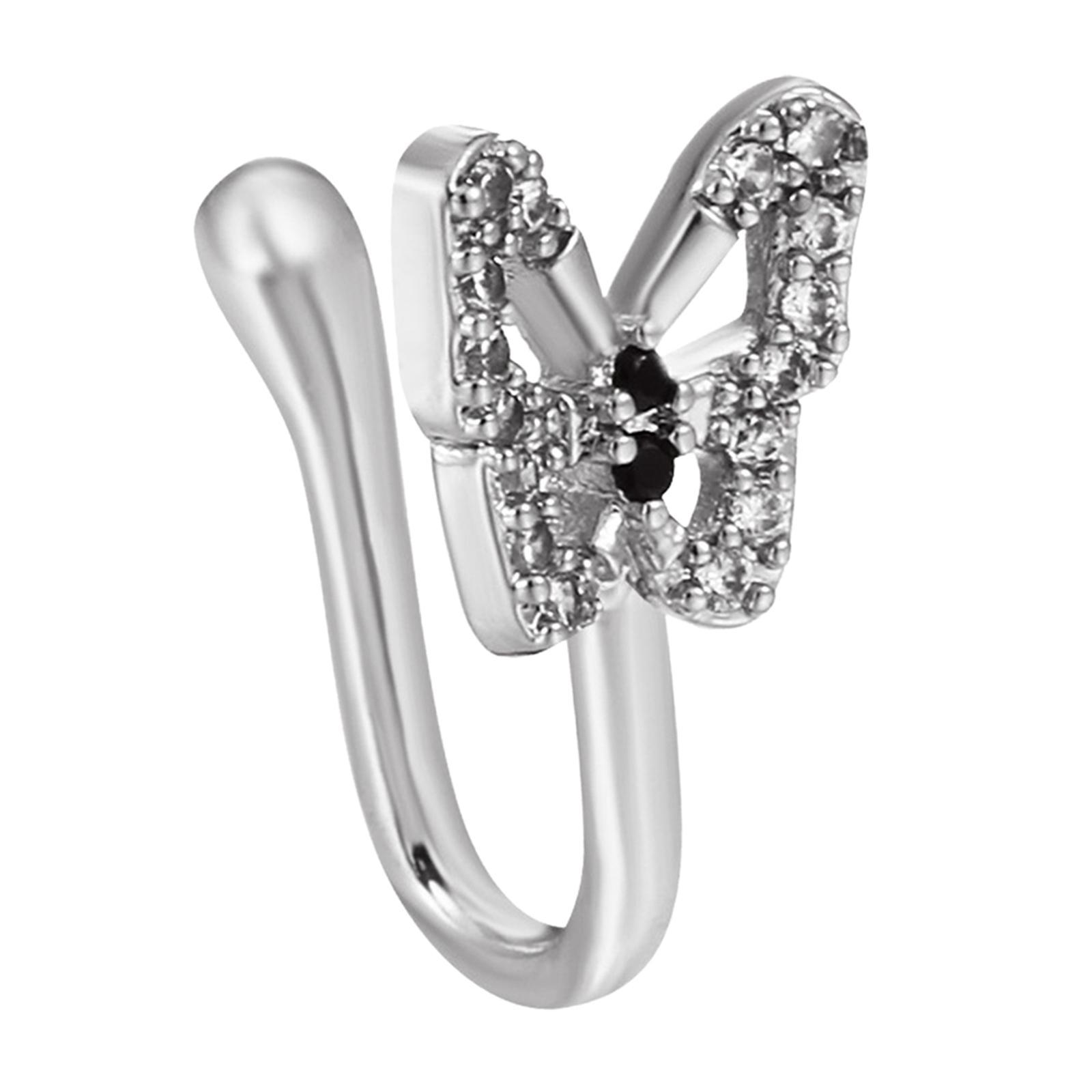 Fake Nose  Rhinestone Copper No Piercing Clip on Nose  for Women Men