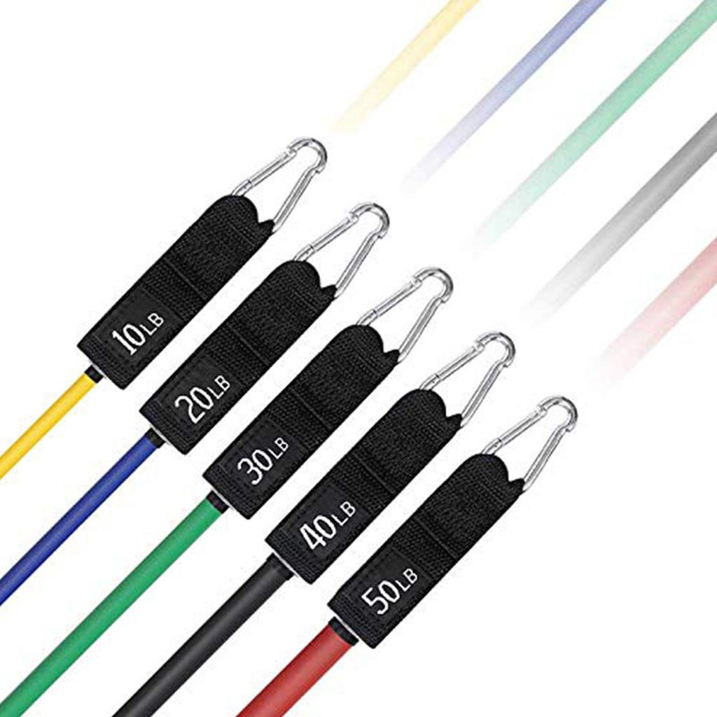 11 Pieces Resistance Bands Set with Foam Handles Workout Bands Gym Yoga Kit