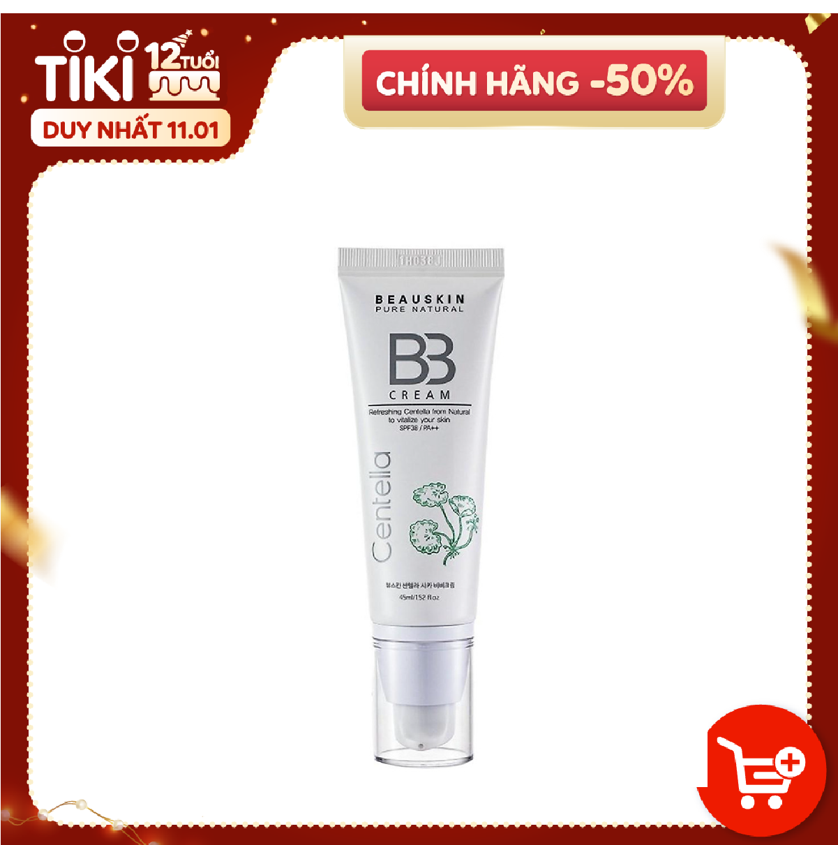 Kem Nền Che Khuyết Điểm Lâu Trôi BEAUSKIN Centella Cica BB Cream 45ml - BMBB0500210