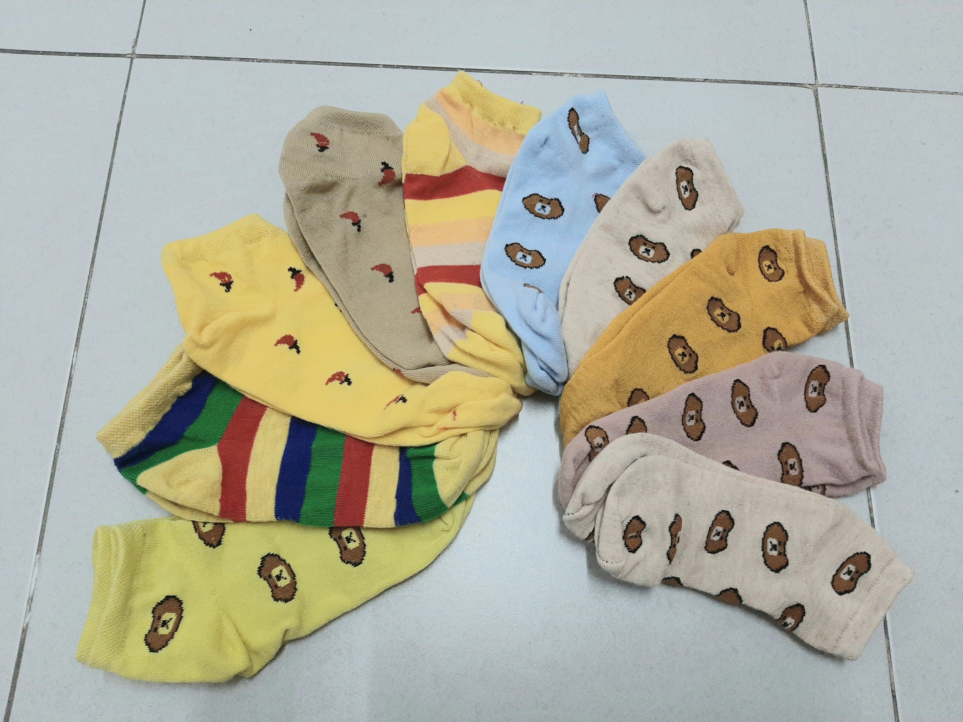 Combo 10 đôi vớ nữ cổ ngắn hoa văn ngẫu nhiên