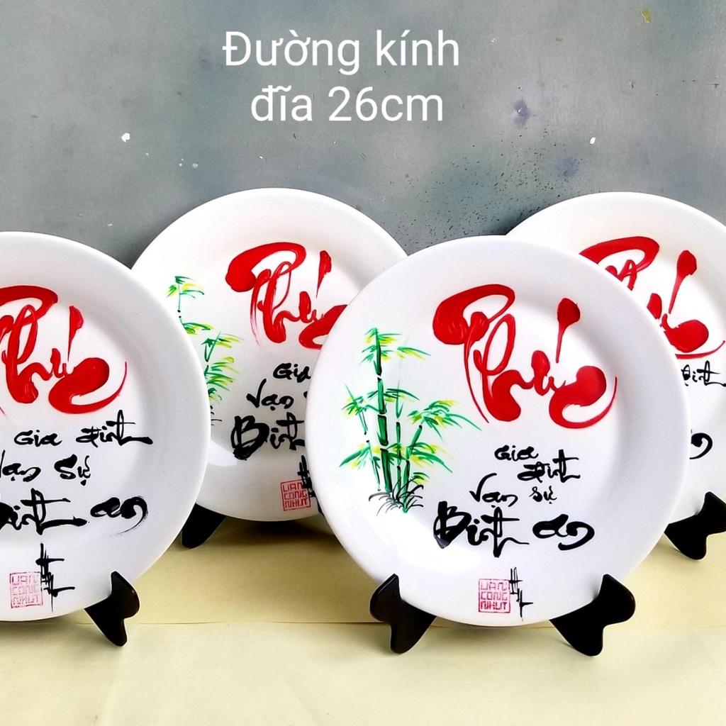 Tranh đĩa chữ PHÚC. Quà tặng mừng tân gia, khai trương, sinh nhật. Quà mừng thọ ông bà,cha mẹ. Quà tết. Tranh trang trí