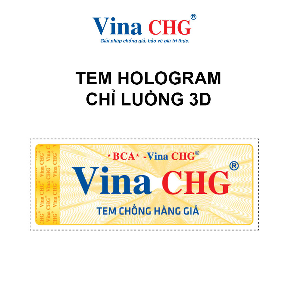 Tem Hologram chỉ luồng 3D - Vina CHG