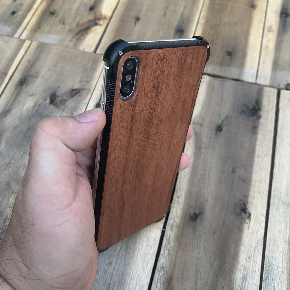 Ốp lưng gỗ viền hợp kim dành cho iPhone XS Max