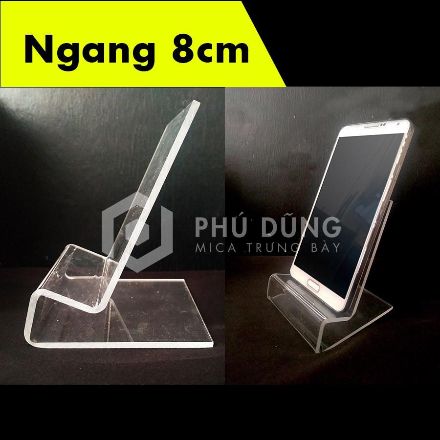 Kệ Mica TRONG SUỐT Trưng Bày Điện Thoại (Ngang 8cm)