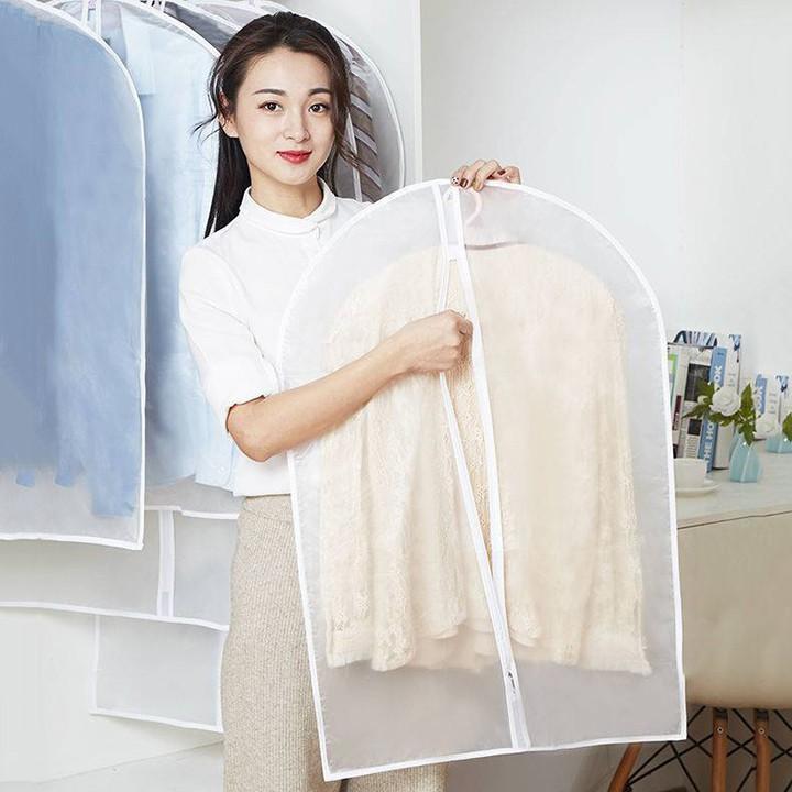 Túi bọc quần áo CSHome treo tủ chống bụi chống ẩm mốc Túi nhựa trong suốt trùm quần áo loại dày có khóa chốg thấm loại 1