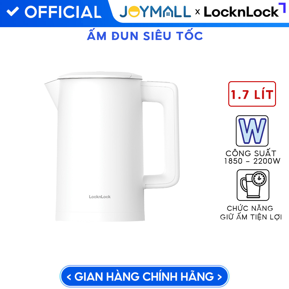 Ấm Đun Siêu Tốc LocknLock Digital Electric Kettle 1.7L EJK226 1850-2200W, Hàng Chính Hãng - JoyMall