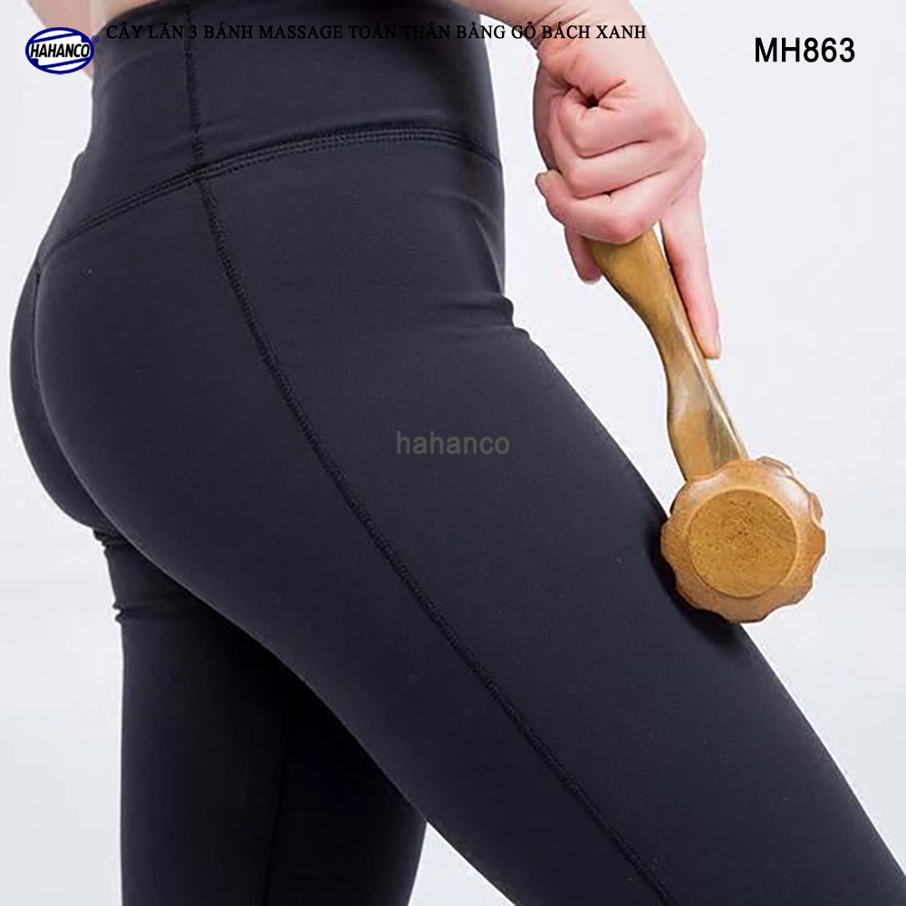 Cây lăn massage toàn thân 3 bánh gai đa năng bằng gỗ Bách Xanh Xua tan nỗi lo đau nhức tạo cảm giác thoải mái - Chăm sóc sức khỏe