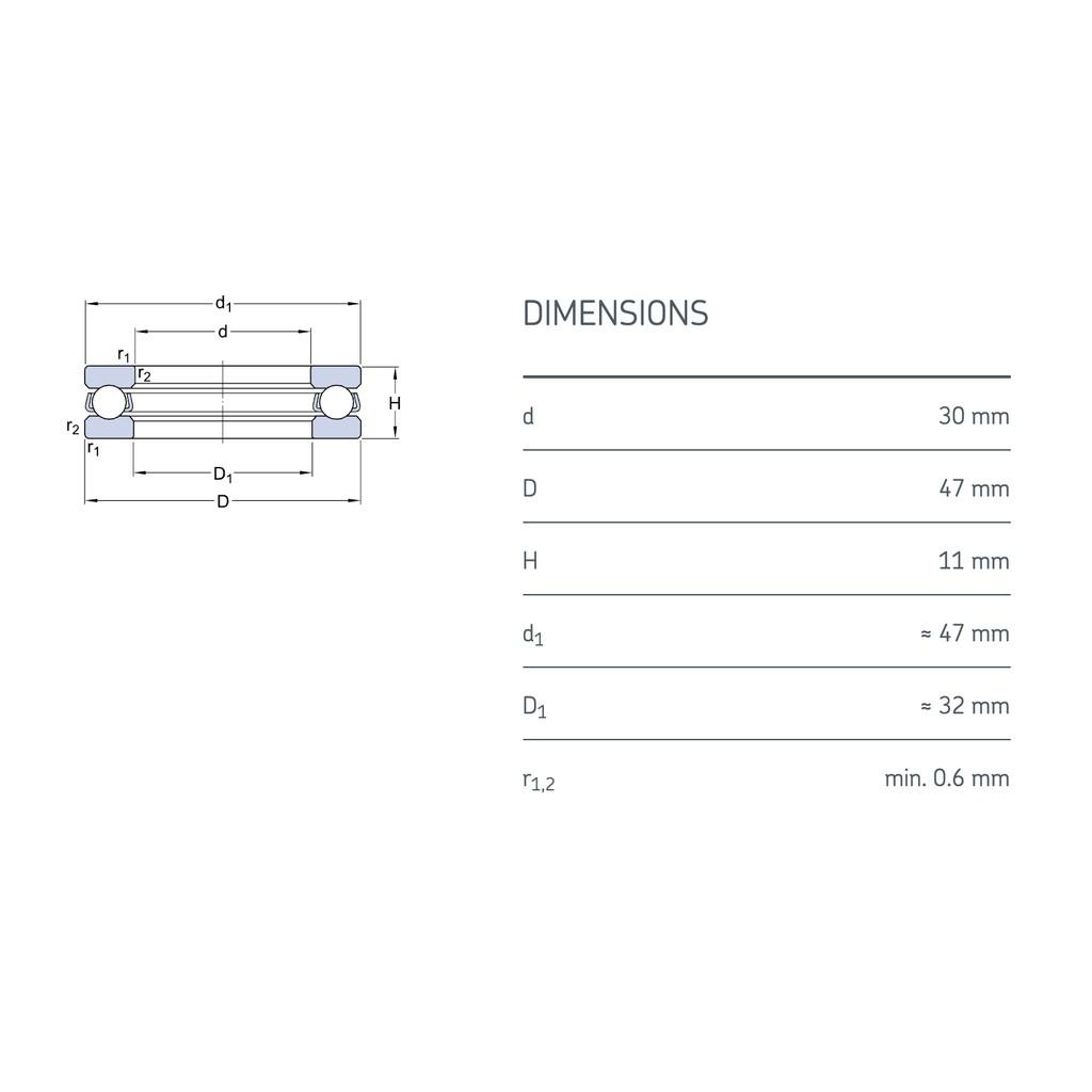 Vòng bi bạc đạn 51106 SKF chính hãng - Vòng bi chặn trục 1 hướng - Vòng bi tỳ
