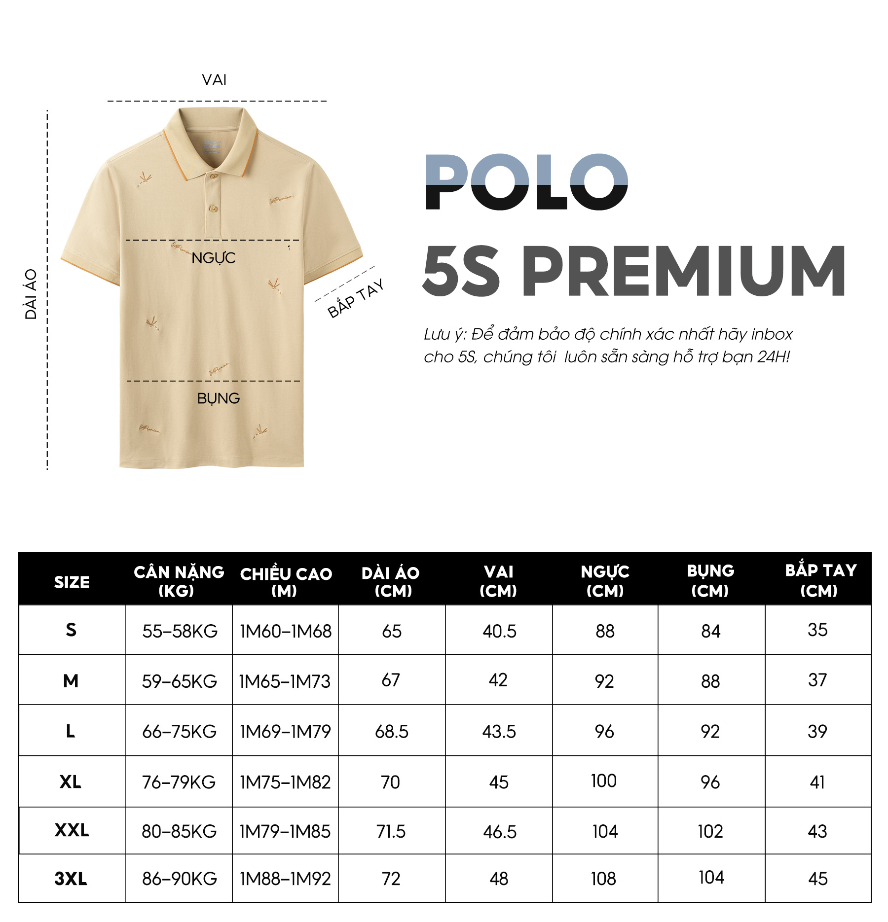 Áo Polo Nam 5S, Chất Liệu Cotton USA, Mềm, Mát, Thấm Hút Tốt, Thêu Họa Tiết Nổi Tinh Tế, Lịch Lãm