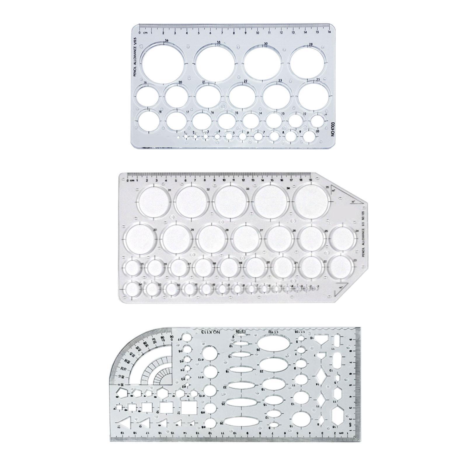 Multifunctional Geometric Ruler Template Ruler for Artists Drafting Painting