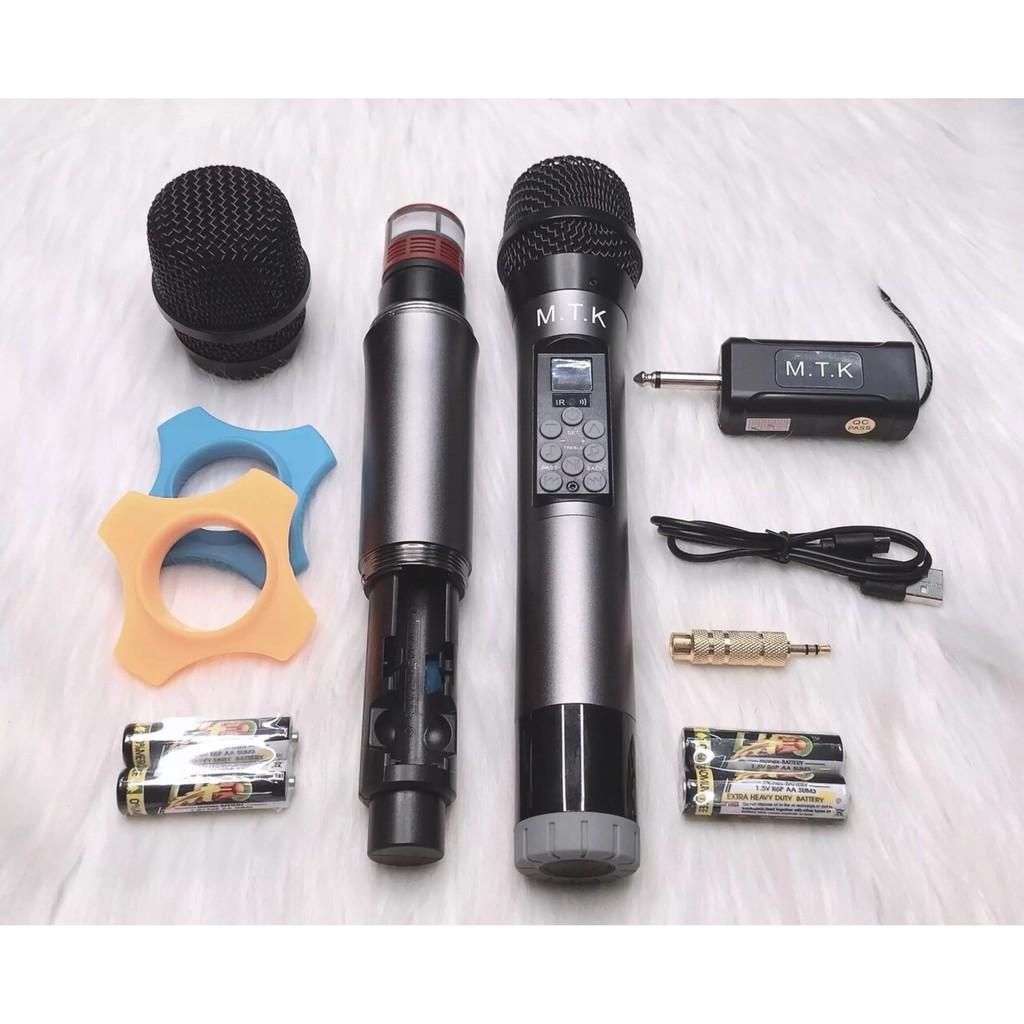 Micro không dây MTK chuyên hát karaoke gia đình, micro oto, thu âm livestream, tùy chỉnh Bass,Treble trên thân mic