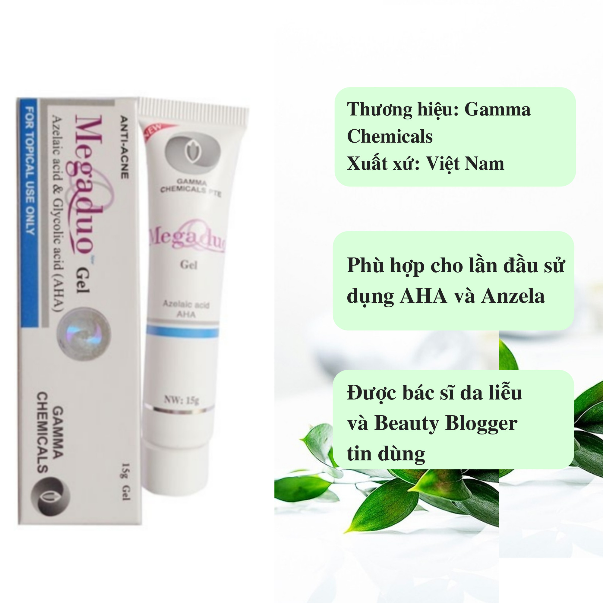 Gel ngăn ngừa mụn ẩn và thâm mụn Megaduo Gel 15 gram Tặng móc khóa