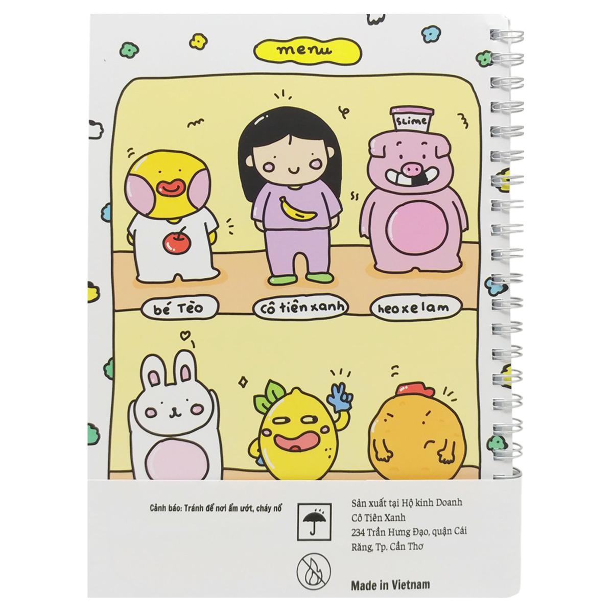 Sổ Tay Lò Xo A5 - Kẻ Ngang - 100 Trang 100gsm - Cô Tiên Xanh - Cửa Hàng Slime