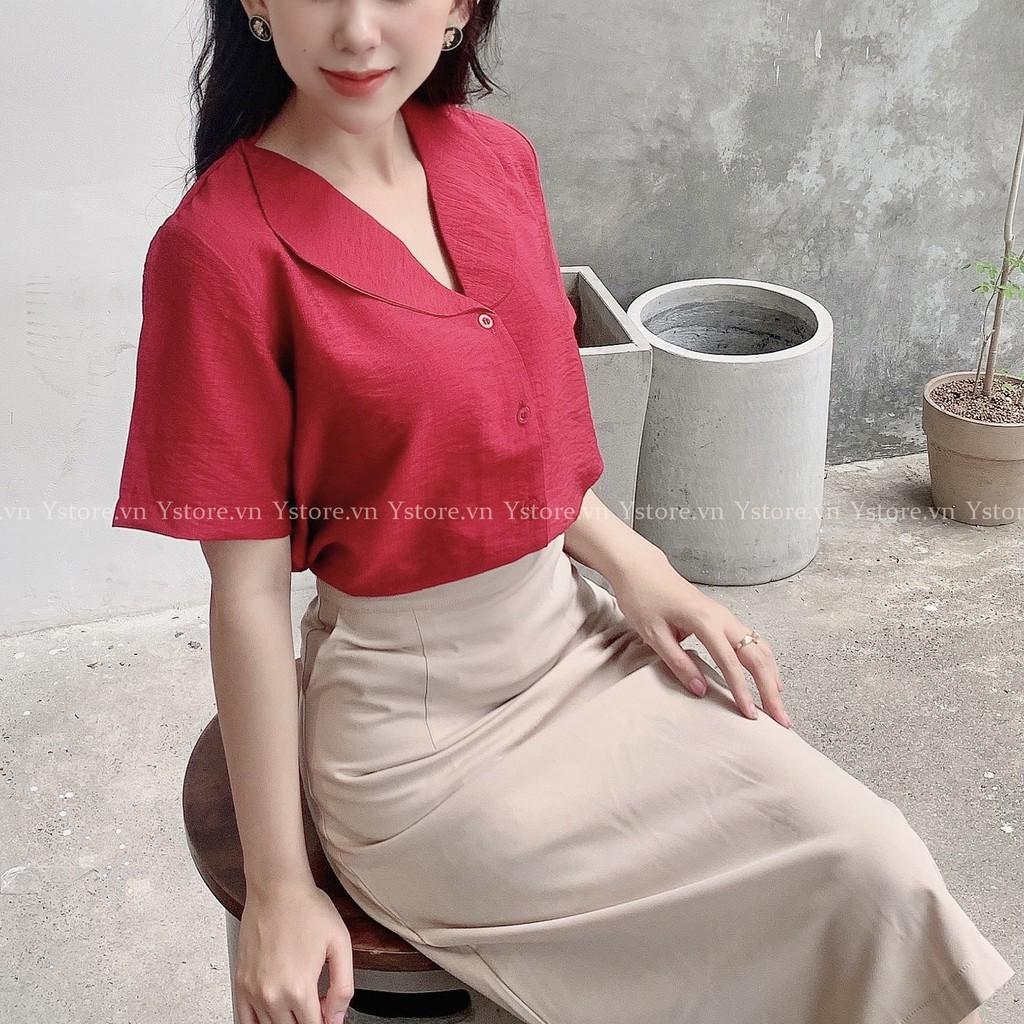 Sơ Mi Nữ Tay Ngắn Cổ Lá Sen - Cao Cấp - Đi Làm - Đi Chơi