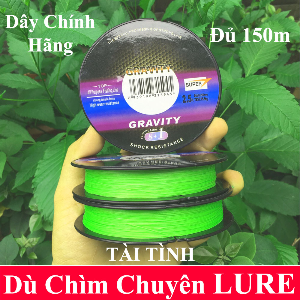 Dây Dù Câu Cá Siêu bền GRAVITY dài 150m,chuyên câu lure công nghệ 9 lõi chống cắt,chống nổ