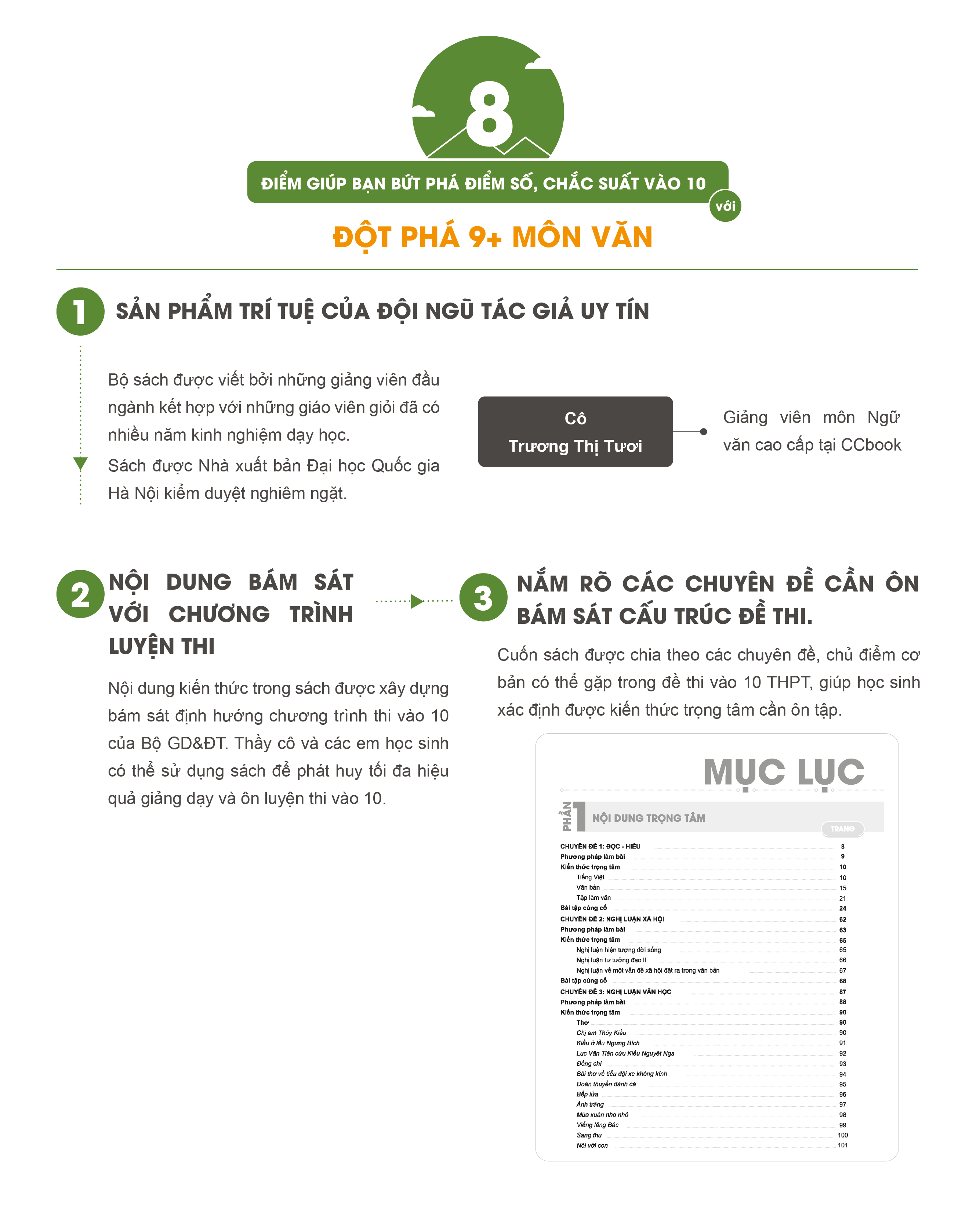Sách – Combo Đột phá 9+ – Toán Văn Anh – Ôn thi vào 10 – Chính hãng CCbook