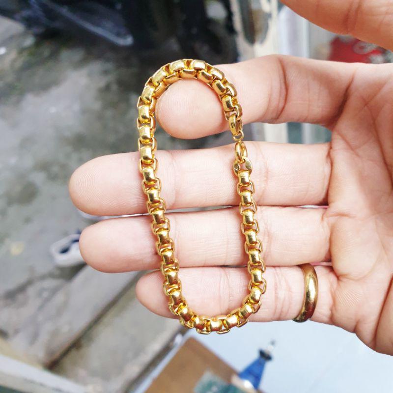 Lắc Tay Ống Vuông Bản 5MM Cao Cấp -Dùng tắm rửa thoải mái không đen rỉ
