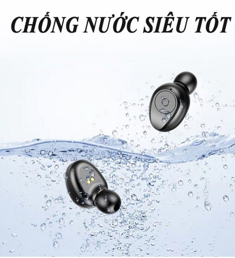 Tai Nghe Bluetooth F9 5.0 bản quốc tế pin châu Cảm Ứng Vân Tay, Dock Sạc có Led Báo Pin Kép - Hàng Nhập Khẩu