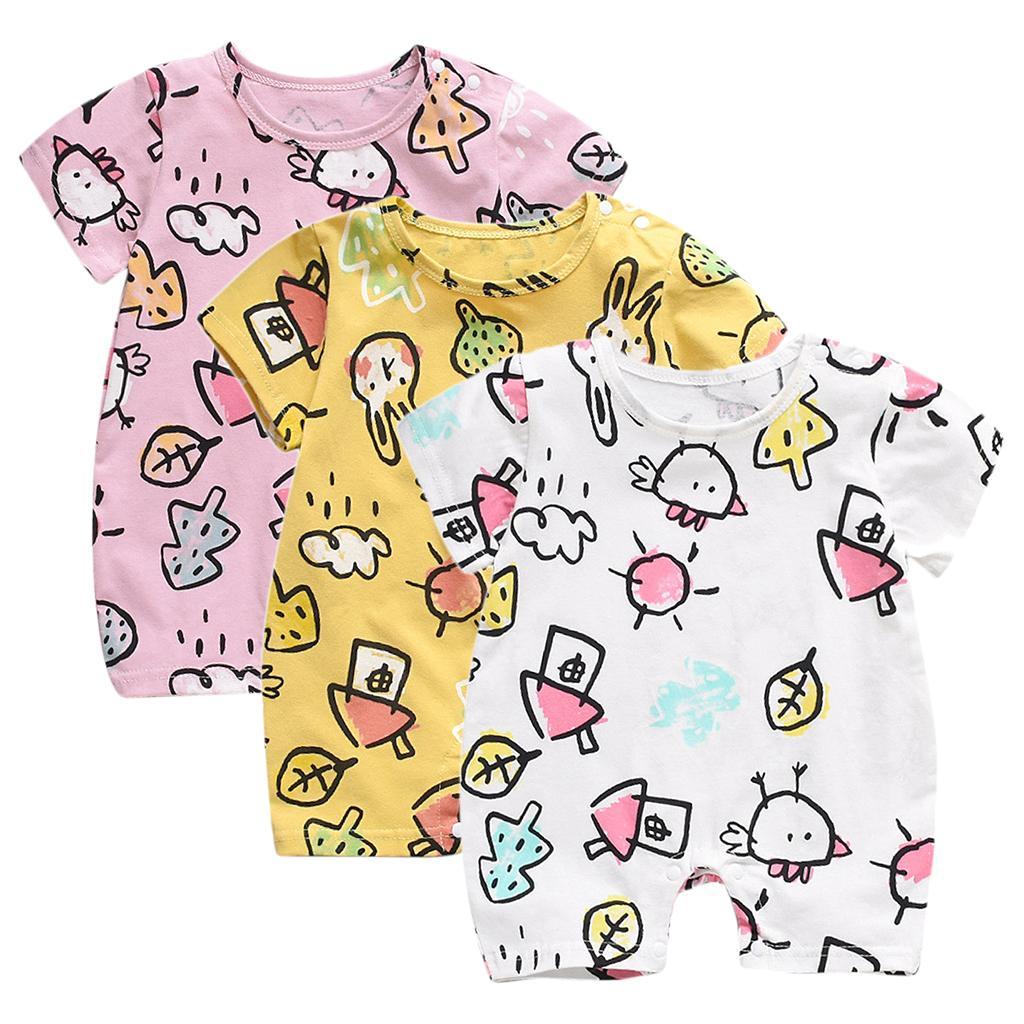 Summer Baby Boys Girls Short Sleeve Romper Cute Cotton Jumpsuit