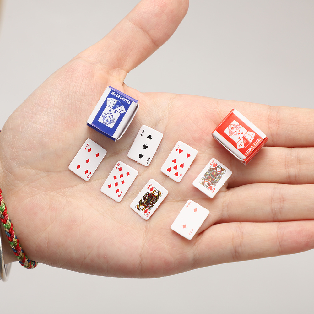 Bộ bài tây mini 52 lá 10x15 mm Fingertip siêu nhỏ chơi bài tiến lên xì lát vui nhộn bài poker bản nhỏ xinh
