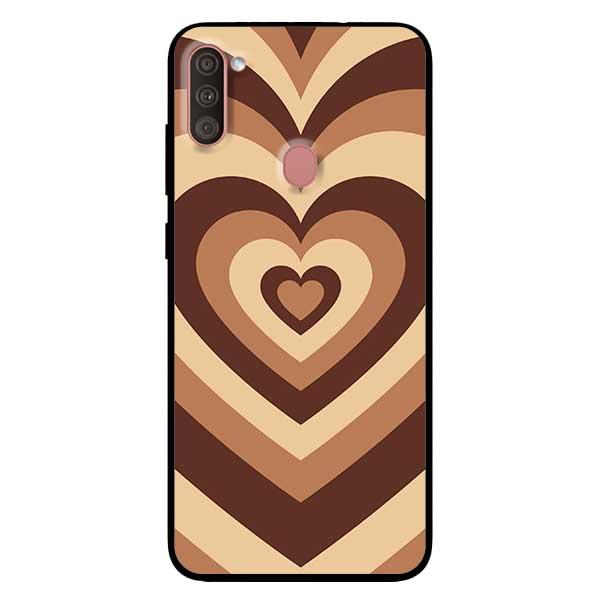 Ốp lưng dành cho Samsung Galaxy A11 - Tim Cầu Vồng Nâu