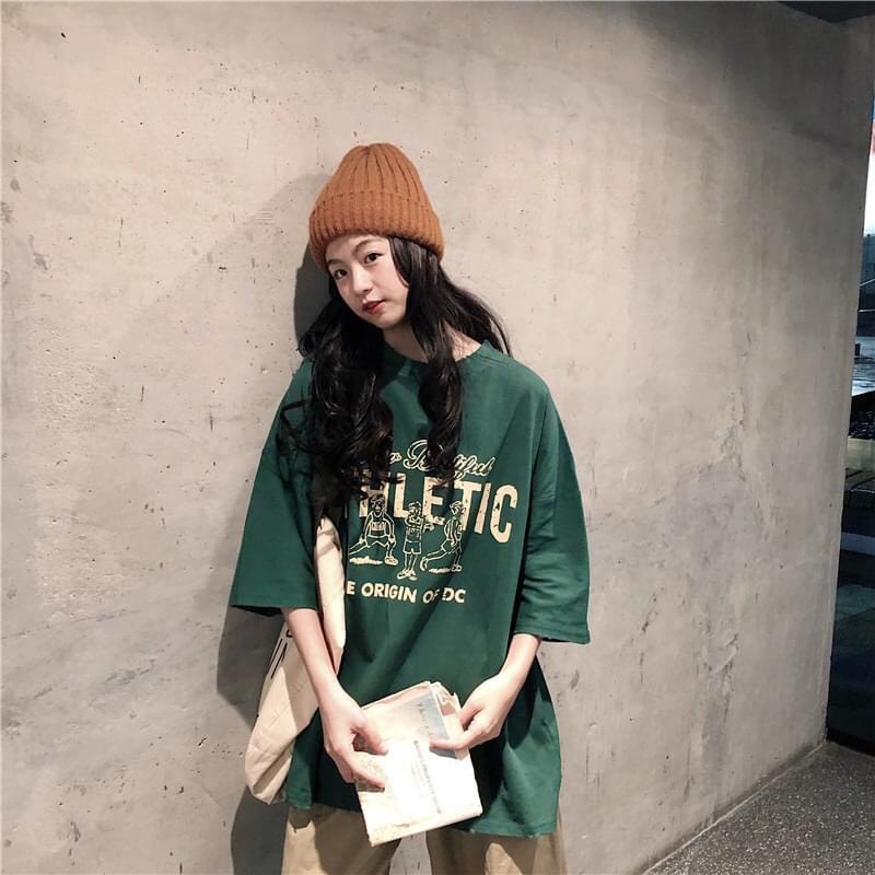 [ Có Ảnh Thật ] Áo thun unisex tay lỡ form rộng - Phông Athletic