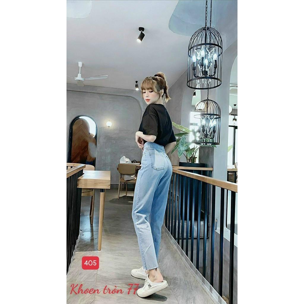 quần baggy jean nữ trơn cao cấp-chất liệu denim co dãn,form chuẩn shop (ảnh thật)BEN shop0807 MM1