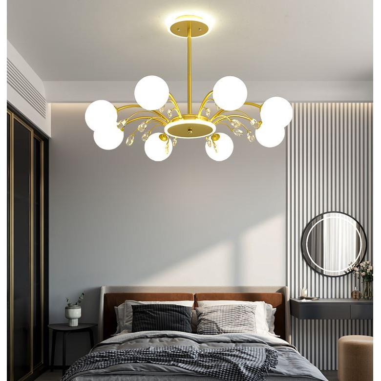 Đèn chùm MITFOR hiện đại loại 8 bóng trang trí nội thất sang trọng - kèm bóng LED chuyên dụng.