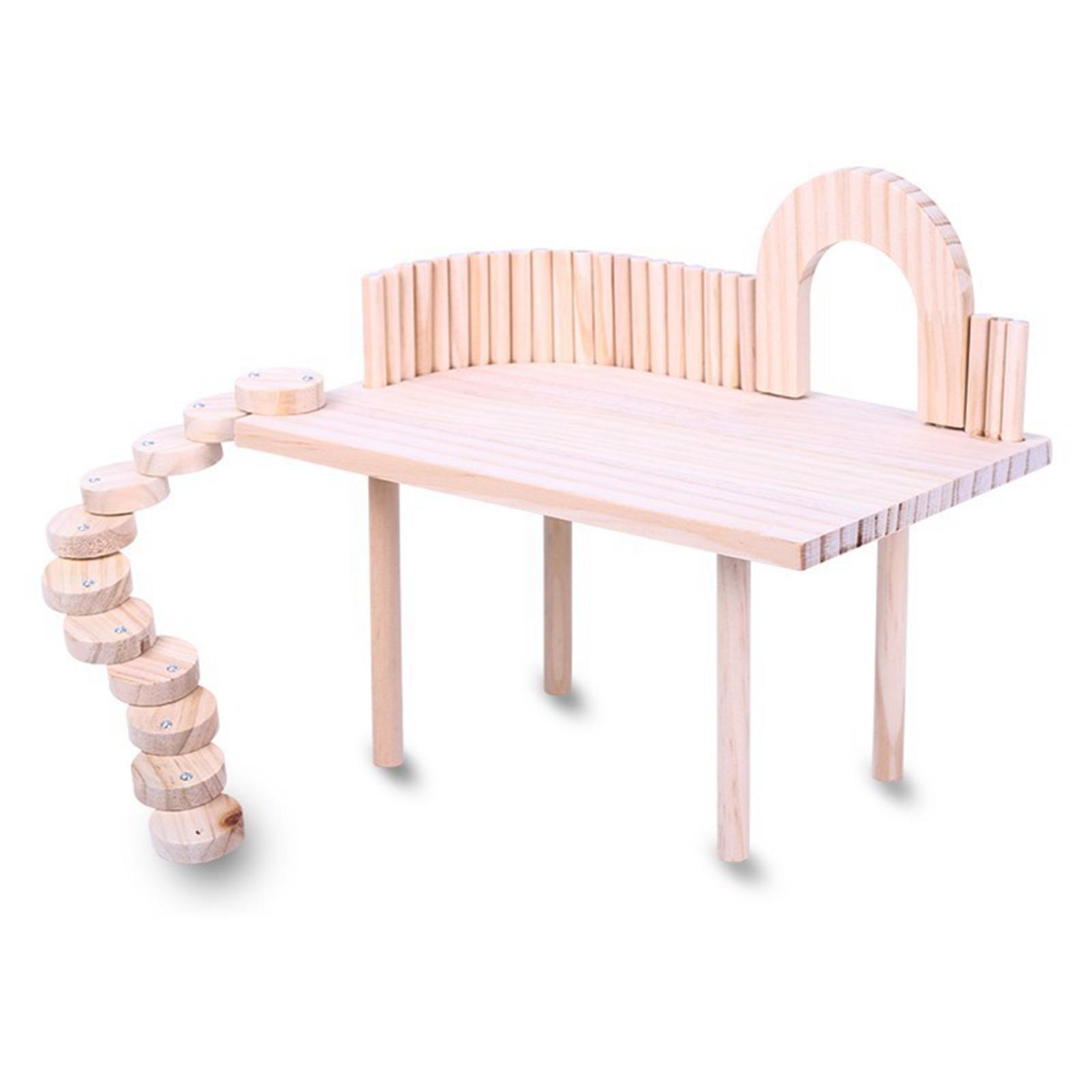 Natural Wood Platform Stand Molar Toys Board for Small Pets Gerbil Exercise
