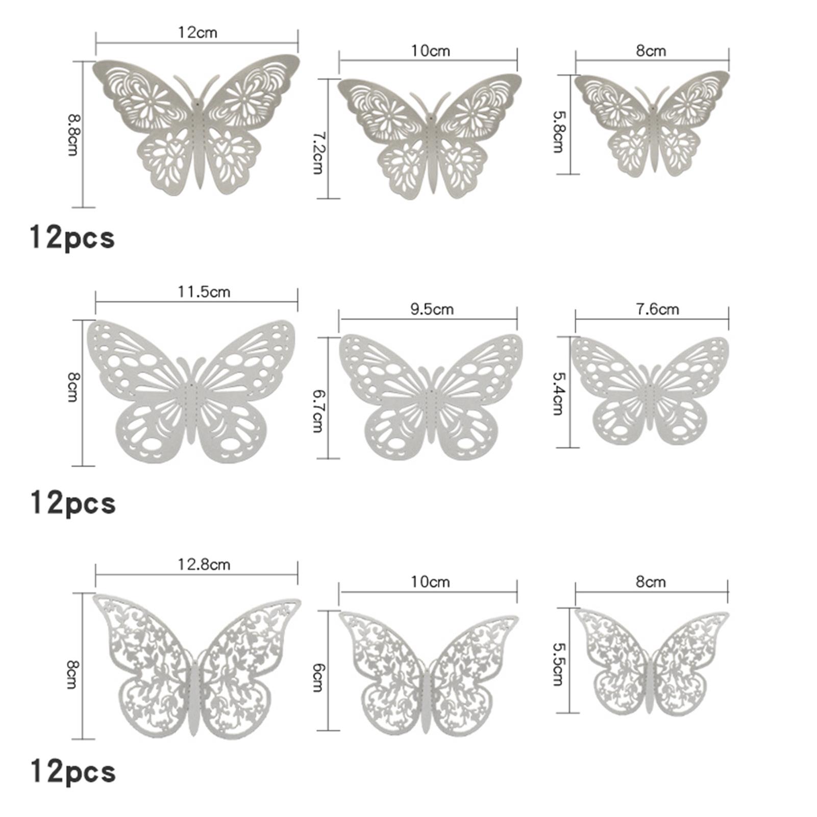 Bộ 12 bươm bướm 3D trang trí tường