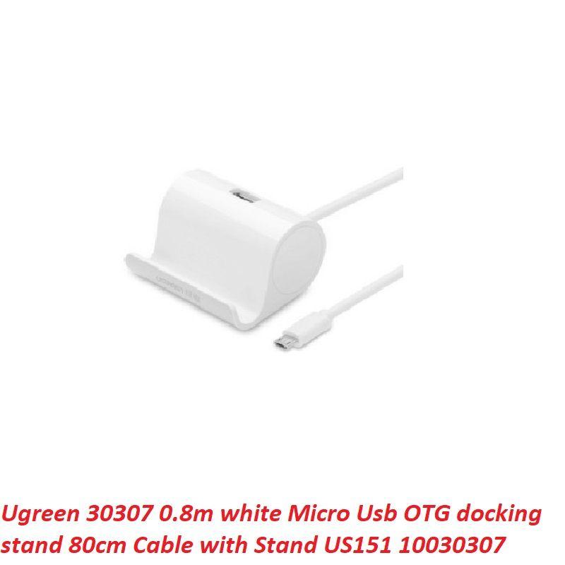 Ugreen UG30307US151TK 0.8m bộ chuyển OTG màu trắng Micro ra Usb kèm chân đế docking stand 80cm - HÀNG CHÍNH HÃNG
