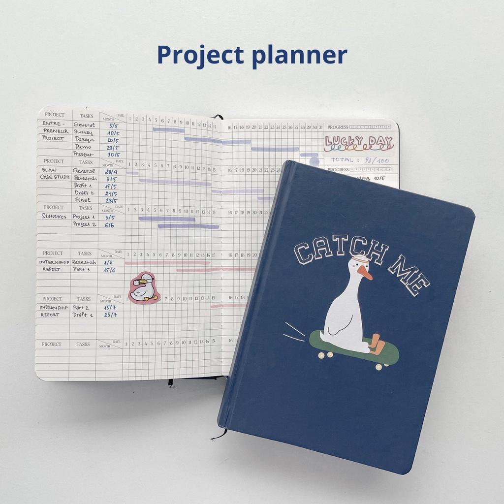 Sổ tay kế hoạch a5 project planner quản lý dự án cá nhân 130gsm Crabit x Kuchi - Great like Goose - Ngỗng xanh