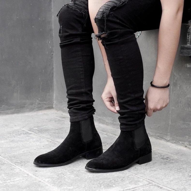 Giày Boot Nam DECEMBER Classic Chelsea Boot Da Lộn - Black